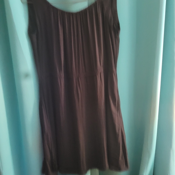 GAP Black MiniDress  L 100% Poly 19" Pit 39" L 2 Pockets Gathers @ Waisr/Top - Picture 4 of 7